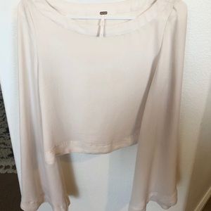 Free People Bell Sleeve Crop Top